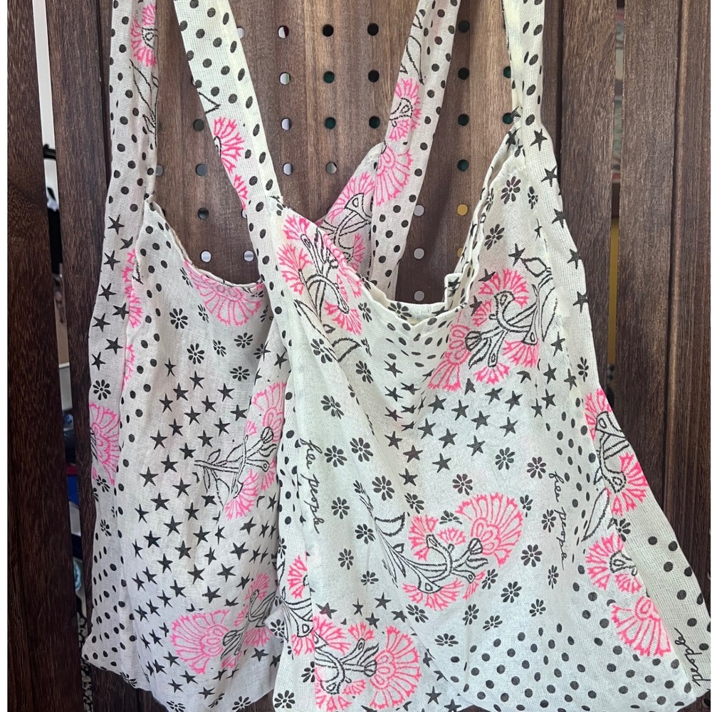 Free People Reuseable Tote Shopping Bags Lot of 2